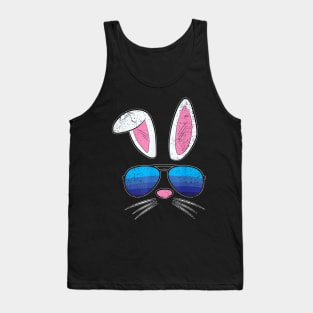 Easter Bunny Sunglasses Cute Rabbit Face Spring Tank Top